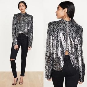 RTA  leopard sequin top